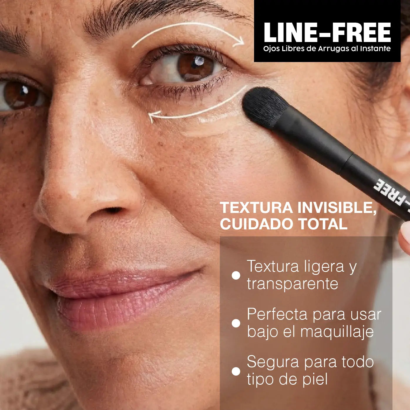 LINE-FREE | TENSOR TEMPORAL + BRUSH | OJOS LIBRES DE ARRUGAS AL INSTANTE